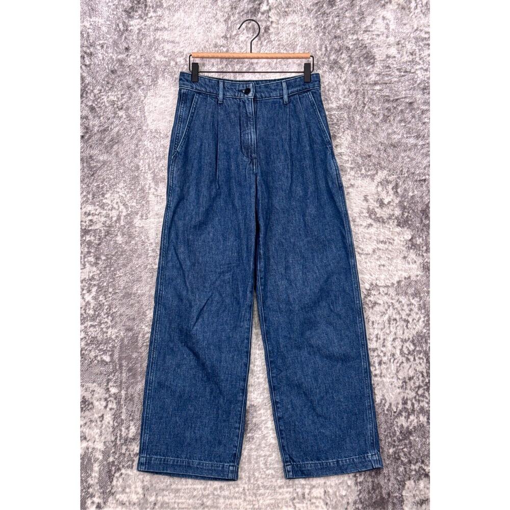 Aritzia Wide-Leg Dark Blue Denim Pants